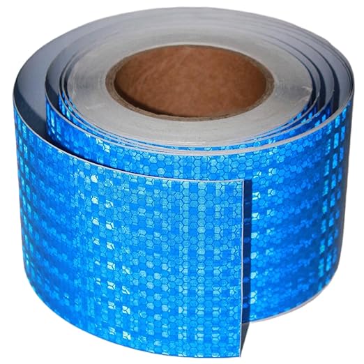 Blue Reflective Tape 4 inch Wide, Outdoor Waterproof Hazard Conspicuity Warning Industrial Marking Tape (66 feet)