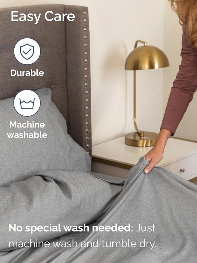 Extra Deep Twin XL Sheet Set - 4 Piece Breathable & Cooling Sheets - Hotel Luxury Bed Sheets Set - Easy Fit - Soft, Wrinkle Free & Comfy Sheets Set - Heathered Grey Sheet Set with Extra Deep Pockets