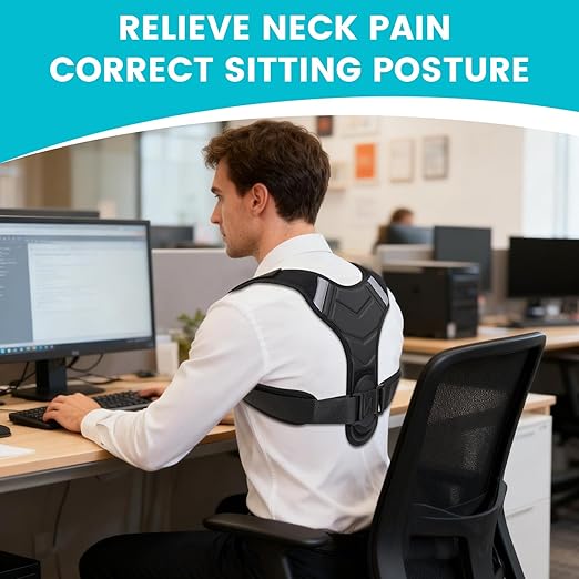 Posture Corrector for Men & Women, Adjustable Back Brace & Straightener for Office, Home & Daily Use, Relieve Back Pain, Prevent Hunching & Slouching, Comfortable & Breathable, L