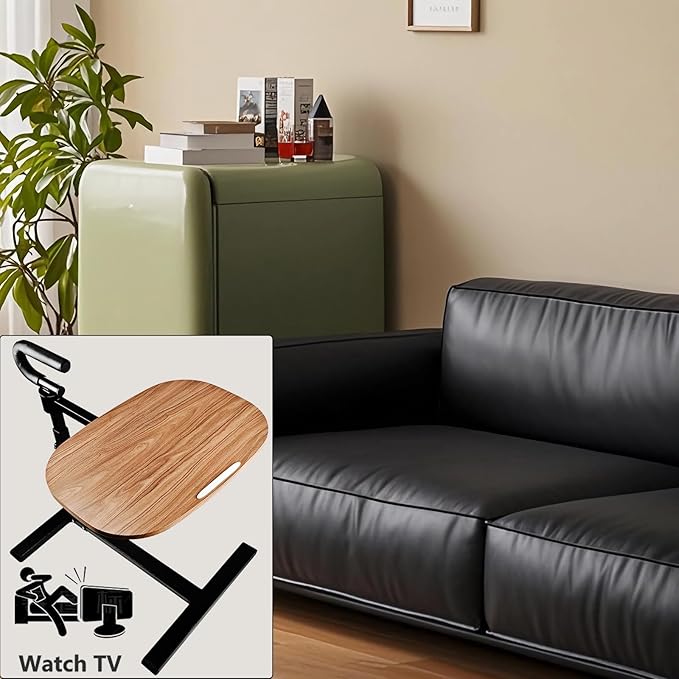 Auxiliary tray 360 ° rotating height adjustable rotating TV, computer desk, car five function auxiliary safety handle ( Black Roller Sliding 360° Sofa Rotating Table)