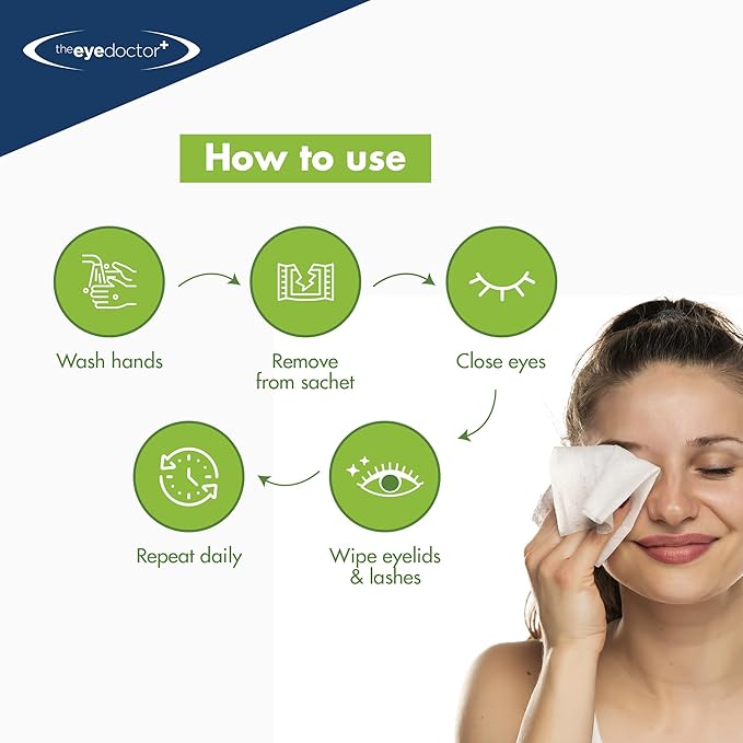 The Eye Doctor Tea Tree Oil Eyelid Wipes - 40 x Single Use Eye Cleaning Wipes for Daily Lid Care - Individual Preservative Free Sensitive Eye Cleaner - Soothes Cleans and Refreshes