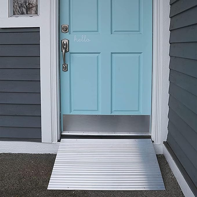EZ-ACCESS - Threshold Ramps for Doorways - Portable Wheelchair Ramp for Home Steps, Aluminum Door Threshold Sliding Doors, Walker & Wheelchair Access - Adjustable Modular Transitions, 6" Rise