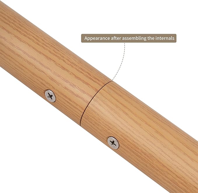 11 FT Modern Aluminum Handrail Set, handrails for Indoor Stairs,Deck,Slope, Wall Mounted Staircase handrails, Zink Alloy Brackets Included,Rust Free. (Cherry Wood Grain, 11 FT)