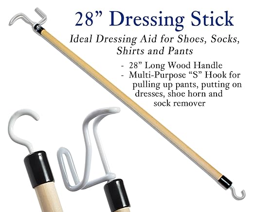 RMS Deluxe 5 Piece Set Hip Kit - Ideal for Recovering from Hip Replacement, Knee or Back Surgery, Mobility Tool for Moving and Dressing (26 Inch Reacher)