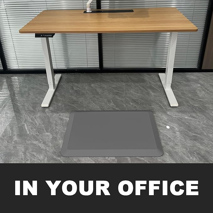 1" Extra Thick Anti Fatigue Floor Mat 40" L x 20" W,Kitchen Mat, Standing Desk Mat,140D Advanced PU Foam Ergonomic Comfort at Home, Office, Garage, Sink (Charcoal)