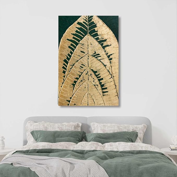 SOUGUAN Abstract Paintings Wall Decor Black and Gold Wall Pictures Modern Wall Art 24"x36" Artwork for Office Artwork for Dining Room Area