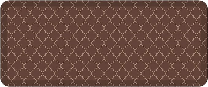 GelPro Anti-Fatigue Designer Comfort Kitchen Floor Mat, 20x48, Trellis Walnut Stain Resistant Surface with 3/4” Thick Ergo-Foam Core for Health and Wellness