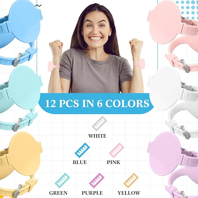 Skyygemm 12 Pcs Silicone Memo Wristbands Nurse Wearable Notepad Wristbands in Watch Shape Reminder Bracelet to Do List Erasable Notepad Gift for Nurse Week Veterinarian Nursing Essentials