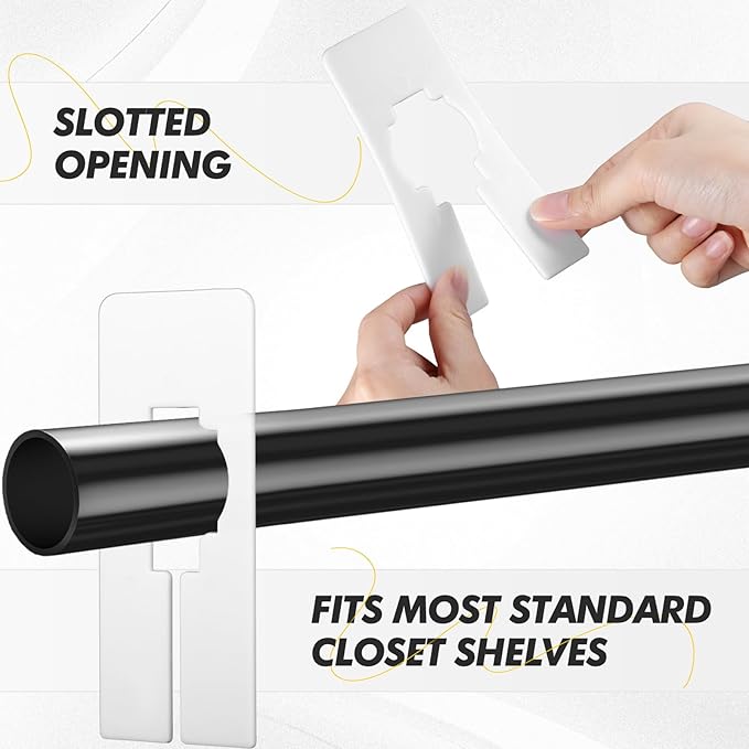 Blulu 50 Pack Closet Rack Dividers Rectangular with a Marker Pen White Clothing Hanger Dividers Writable and Reusable for Sorting Clothing Size, Color