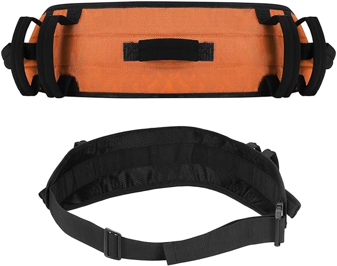 Rhino Valley Gait Belt Transfer Belt for Senior with 7 Handles, 59" Anti-Slip Transfer Belt for Elderly, Lift Belt with Quick Release Buckle, Medical Nursing Safety Patient Assist, Orange