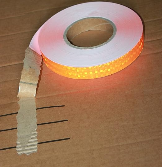 Orange Reflective Tape Outdoor Waterproof 1 inch, High Visibility Hazard Conspicuity Safety Industrial Marking Tape (166 feet)