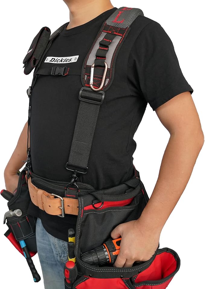 KUNN Gel-Padded Tool Belt Suspenders for Construction Work - Comfortable Support for Carpenters,Electricians & DIY