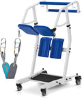 MCombo Stand Assist Patient Lift with Transfer Belt, Patient Transport Unit for Home Care and Elderly Use, 400lbs Capacity, STA446 (Blue)
