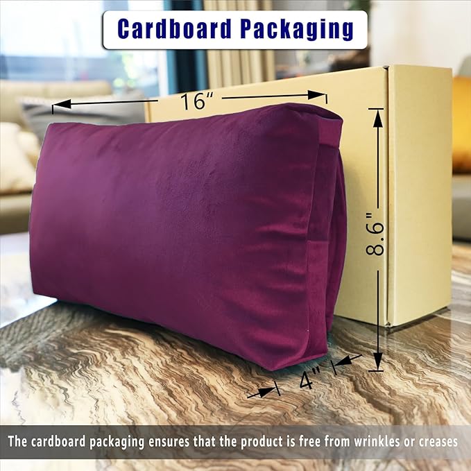 Non-Slip Head Pillow for Recliners - Neck Support Cushion with Velvet Cover for Pain Relief at Home, Office and Travel (Plum)