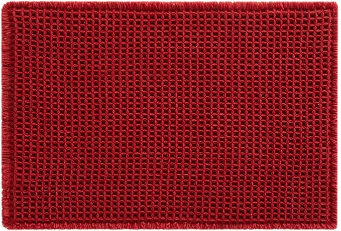 Waffle Bath Mat, Boho Bathroom Rugs Non Slip Washable Super Absorbent Quick Dry Bath Mat Farmhouse Bathroom Decor, 30"x20" Burgundy