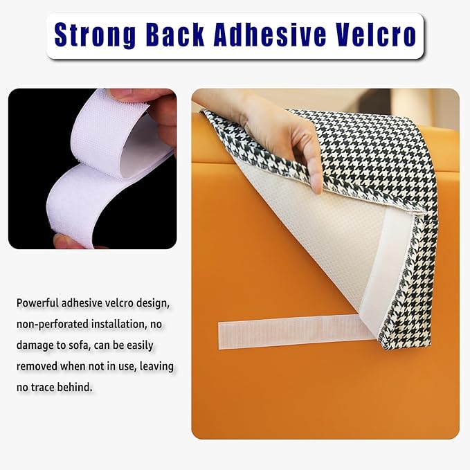 Non-Slip Head Pillow for Recliners - Neck Support Cushion with Velvet Cover for Pain Relief at Home, Office and Travel (Houndstooth)