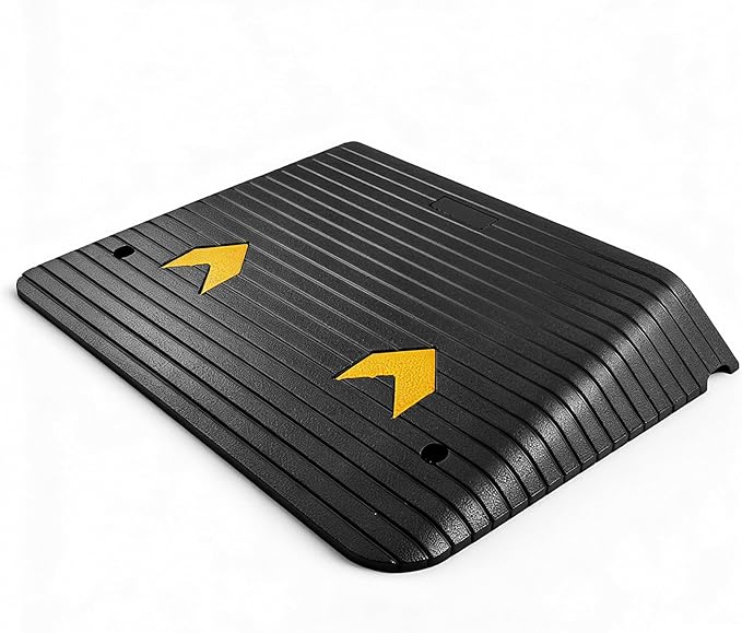 4" Rise Rubber Threshold Ramp, 35.5" Wide Non-Slip Wheelchair Ramp for Doorway, 33069 lbs Capacity Curb Ramp for Wheelchairs, Scooters, Power Chairs & Walkers