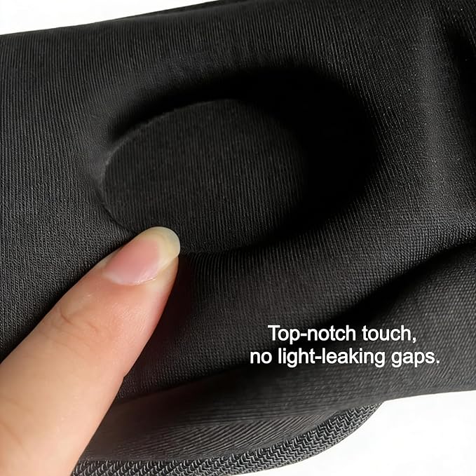Sleep Eye Mask Soft Skin-Friendly 3D Blockout Eye Cover Light Blocking Blindfold Night Masks for Sleeping Women Men (Black, One Size)
