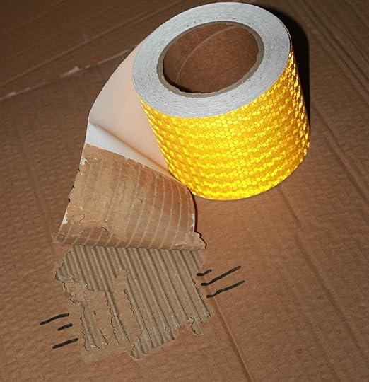 Yellow Reflective Tape 4 inch Wide, Outdoor Waterproof Hazard Conspicuity Warning Industrial Marking Tape (66 feet)