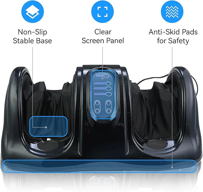 FLEXISPOT Premium Shiatsu Foot Massager with Remote Control – Deep Kneading & Rolling Therapy for Feet, Ankles, Calves, and Legs – Pain Relief & Circulation Booster for Home and Office (Black)