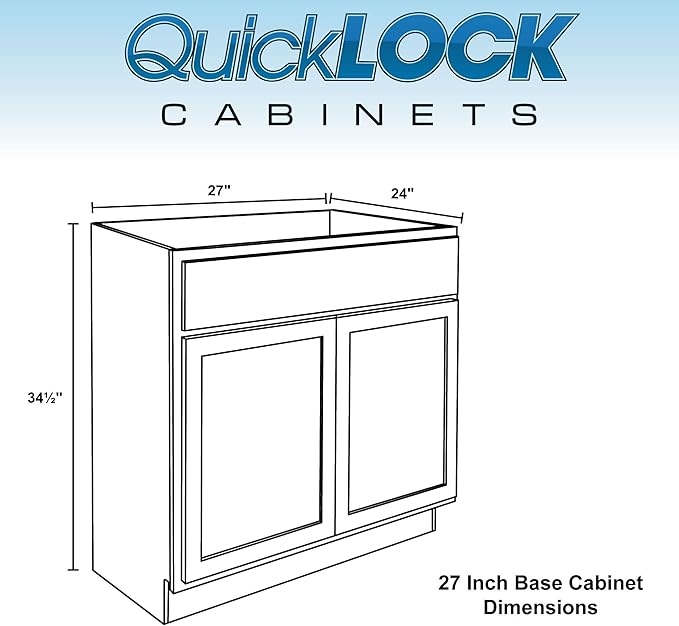 Quicklock RTA (Ready-to-Assemble) | Base Kitchen Cabinets - Shaker Style | Made in America (Espresso Stain, 27" Wx34.5 Hx24 D Base)