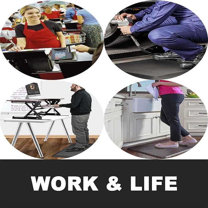 1" Extra Thick Anti Fatigue Floor Mat 30" L x 20" W,Kitchen Mat, Standing Desk Mat,140D Advanced PU Foam Ergonomic Comfort at Home, Office, Garage, Sink (Green)
