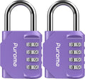 Puroma 2 Pack Combination Lock for Locker 4 Digit Outdoor Waterproof Padlock for School, Gym, Sports, Fence, Toolbox, Gate, Case, Outdoor, Hasp Storage (Purple)