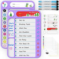 2-Pack Magnetic Chore Chart for Kids, ADHD Task Tracker Easy-Check Routine Dry Erase Board, to-Do List Planning Tool with Stand for Fridge/Desk/Home/School, 6 Reusable Sheets, 4 Markers Purple