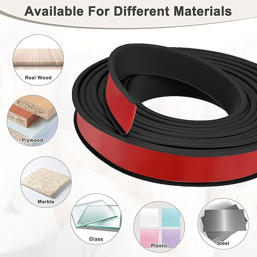 U-Shape Edge Banding, 0.98 Inch x 32.8 FT Self Adhesive Rubber Edge Trim Flexible TPE Corner Protector for Desk/Shelves/Furniture/Countertop/Table/Cabinet/Plywood [Black]
