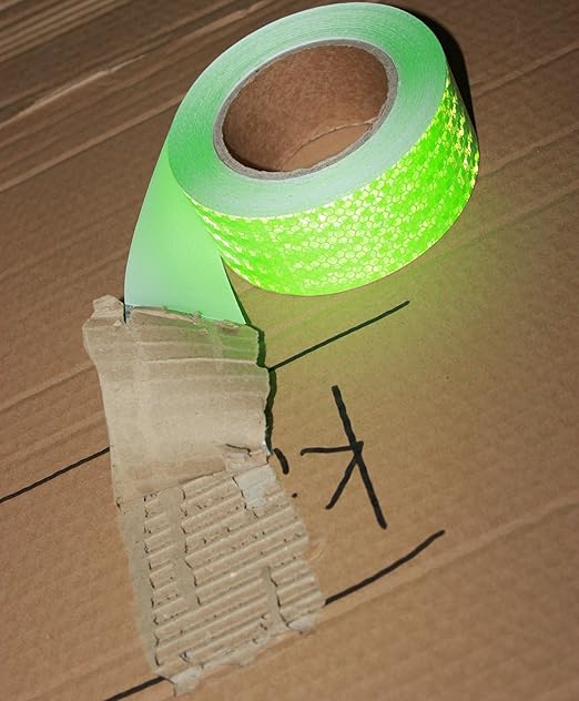Industrial Reflective Tape Green 2 inch Wide, Outdoor Waterproof Hazard Conspicuity Warning Marking Tape (66 feet)