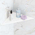 Bathroom Corner Shelf, Recessed 12" Shower Shelf Caddy, SUS304 Stainless Steel Shelf Wall Mount Triangular, No Drilling, Matte White