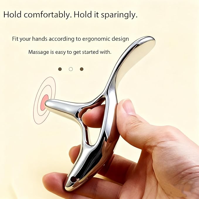 Trigger Point Massage Tool for Deep Tissue Pain Relief, Gua Sha & Muscle Scraper Tool for Full Body, Thumb Saver Acupressure Tool Relieve Plantar Fasciitis,Neck Massager