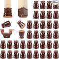 CHUNZEXI 16 Pack Extra Small Chair Leg Floor Protectors for Hardwood Floors, Silicone Felt Covers Pads Caps, Protect Wood Furniture Feet Floors Noise Reduce and Scratch (Universal X-Small & Brown)