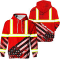 US Flag High Visibility Hoodie for Men Reflective Hoodie Safety Workwear for Worker Runner Patriotic ACC02