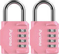 Puroma 2 Pack Combination Lock for Locker 4 Digit Outdoor Waterproof Padlock for School, Gym, Sports, Fence, Toolbox, Gate, Case, Outdoor, Hasp Storage, Cabinets (Rose Pink)