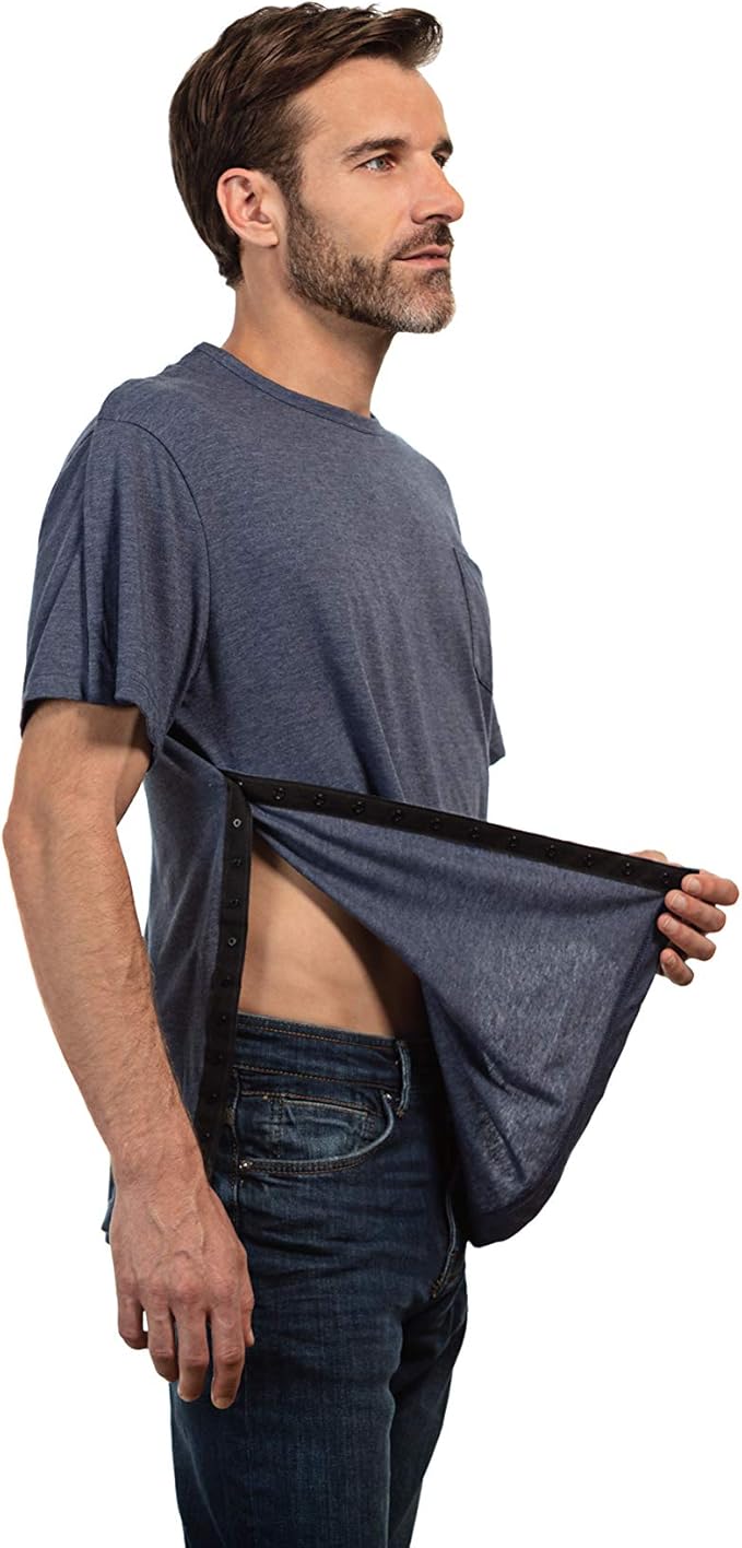 MAI We Care Post Shoulder Surgery Shirts for Men - Tear Away Recovery Apparel, Premium Chemotherapy Clothing