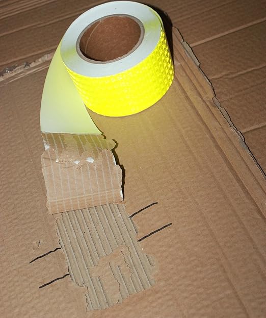 Fluorescent Yellow Reflective Tape Outdoor Waterproof 3 inch, High Visibility Hazard Conspicuity Safety Industrial Marking Tape (66 feet)