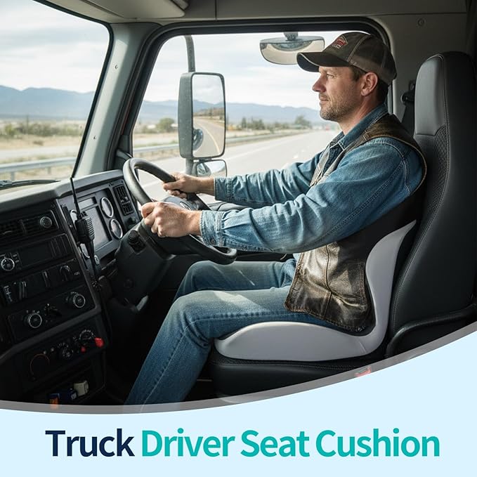 Seat Cushion for Office Chair and Car, Back & Tailbone Pain Relief, Raised Cushion for Back and Butt, Improves Sitting Posture, Ergonomic Memory Foam Lumbar Cushion, Double-Sided Anti-Slip