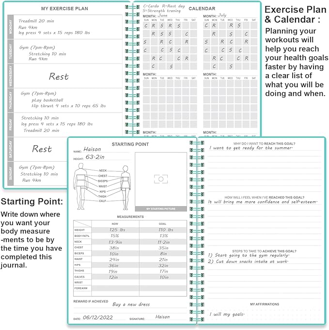 Weekly Meal Planner - A5 Weekly & Daily Meal Prep Journal with Shopping and Grocery Lists for Menu Planning, 93 Sheets/186 Pages Healthy Diet & Weight Loss Tracking, Undated, 52 Weeks, Lasts 1 Year,