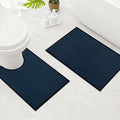 YIHOUSE Bathroom Rugs Mats Sets 2 Pieces, Ultra Thin Bath Mat Absorbent Non Slip Bath Rugs for Bathroom Washable, Shower, Sink, Laundry (Dark Blue, 2 Pieces)