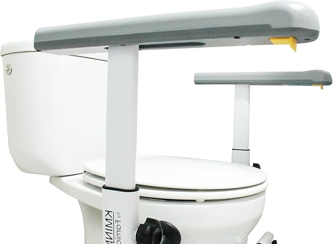 KMINA Toilet Safety Rails for Seniors, Heavy Duty Frame with Handles, Adjustable Height and Width, Handicap Grab Bars