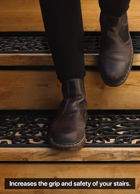 Rubber Stair Treads Non-Slip Outdoor 42”x10” (5-Pack) – Anti-Slip Step Mat