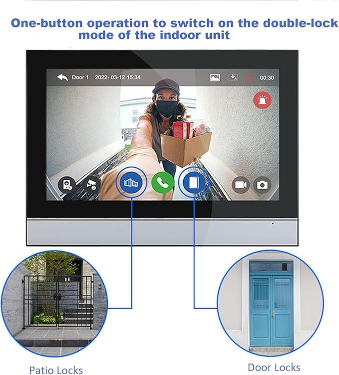 7-Inch Touchscreen Video Doorbell & Indoor Display Set. Wired via 4-Core Cable for Power + Tuya App Remote Access. 1080P HD, Motion Alerts, Color Night Vision, Local Storage, No Subscription.