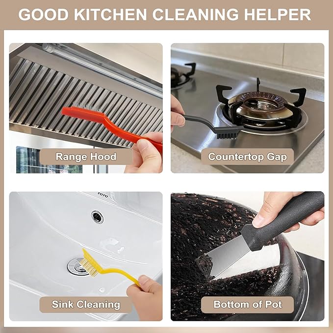 Crevice Cleaning Brush - Grout Scrub Brush, House Cleaning Supplies, Gap Cleaning Tools, Home Essentials, Gifts for Women Men, Hard Bristle Crevice Cleaner Brush for Household Use, Bathroom