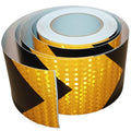 Reflective Tape Yellow Black 4 inch X 66 feet, Outdoor Waterproof Hazard Conspicuity Warning Industrial Marking Tape
