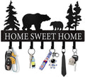 Personalized Key Holder for Wall - Metal Bear Key Rack Wall Mounted with Hooks - Key Holder Hooks Organizer Coat Rack - Animal Theme Hooks Sweet Home Decor for Storage, Hallway, Bedroom, Office