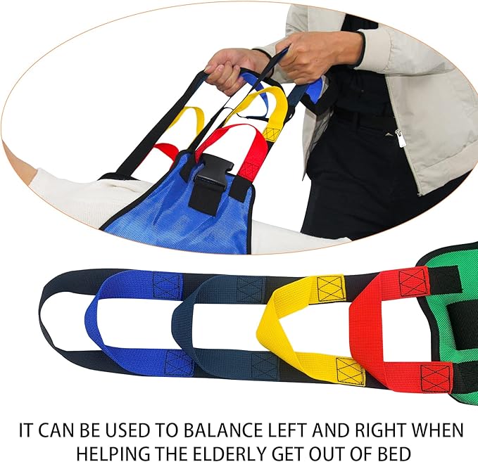 Transfer Sling Transfer Belt for Seniors, Widened Back Curve Design Transfer Belt for Movement, Transfer Boards for Bedridden Patient, Back Lift Belt for Patient Care (Orange)