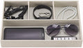 Desktop PU Leather Storage Rack, Proxy Parking tray, Dressing table Desktop Organizer, with 4 Compartments for Placing Mobile Phones, Remote controls, Cosmetics, Watches, and other Decorative trays.