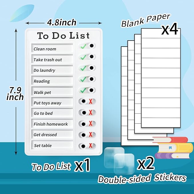 Chore Chart To Do List Adhd Tools for Kids and Adults Sliding Morning Routine Chart for Kids Detachable RV Checklist Board Reusable My Chores Checklist Task Board