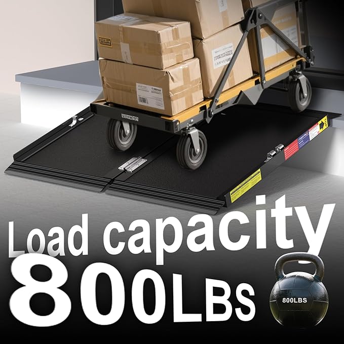 2FT Portable Wheelchair Ramp with Quick-Lock, Black Seamless Non-Slip Aluminum Folding Handicap Ramp,Threshold Ramp for Doorways, Wheel Chair Ramp for Home Steps, Loading Dock Plates